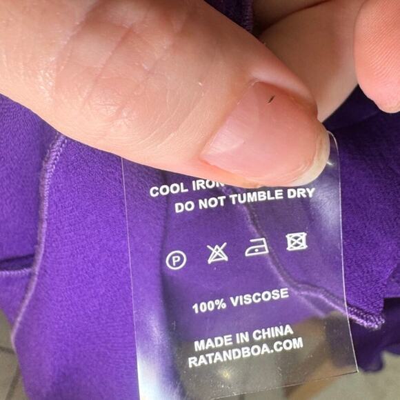 NWOT Rat And Boa Aphrodite Blouse Ruffle Semi Sheer Top In Purple Size Small - Picture 12 of 15